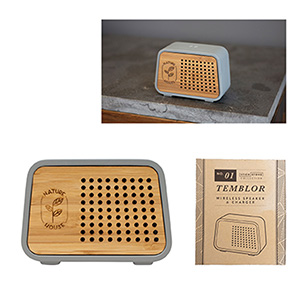 OR2310-TEMBLOR™ SPEAKER + WIRELESS CHARGER-Grey/Brown